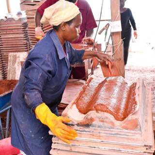 roofing tiles production in progress